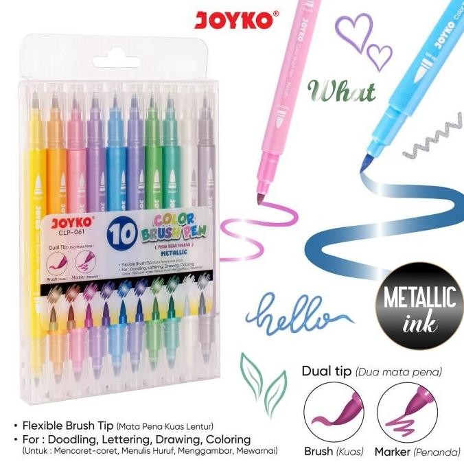 

Sale Color Brush Pen Pena Kuas Warna Joyko Clp-061 Metallic Dual Tip