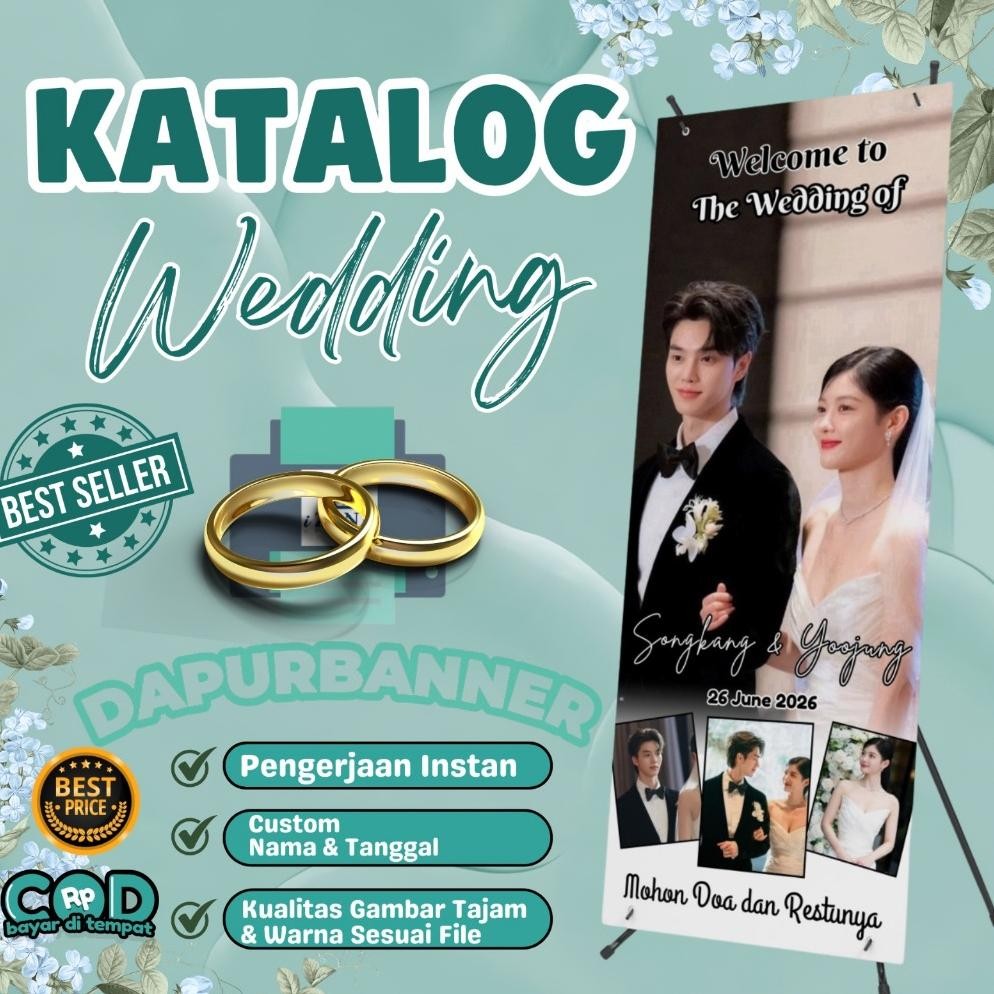 X-BANNER / BANNER WEDDING / ENGAGEMENT - MURAH