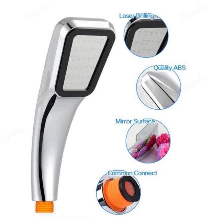 Kepala Shower 300 Lubang Holes Super Kencang Jet Tekanan Tinggi Head Shower Deras Stainless Plastik 