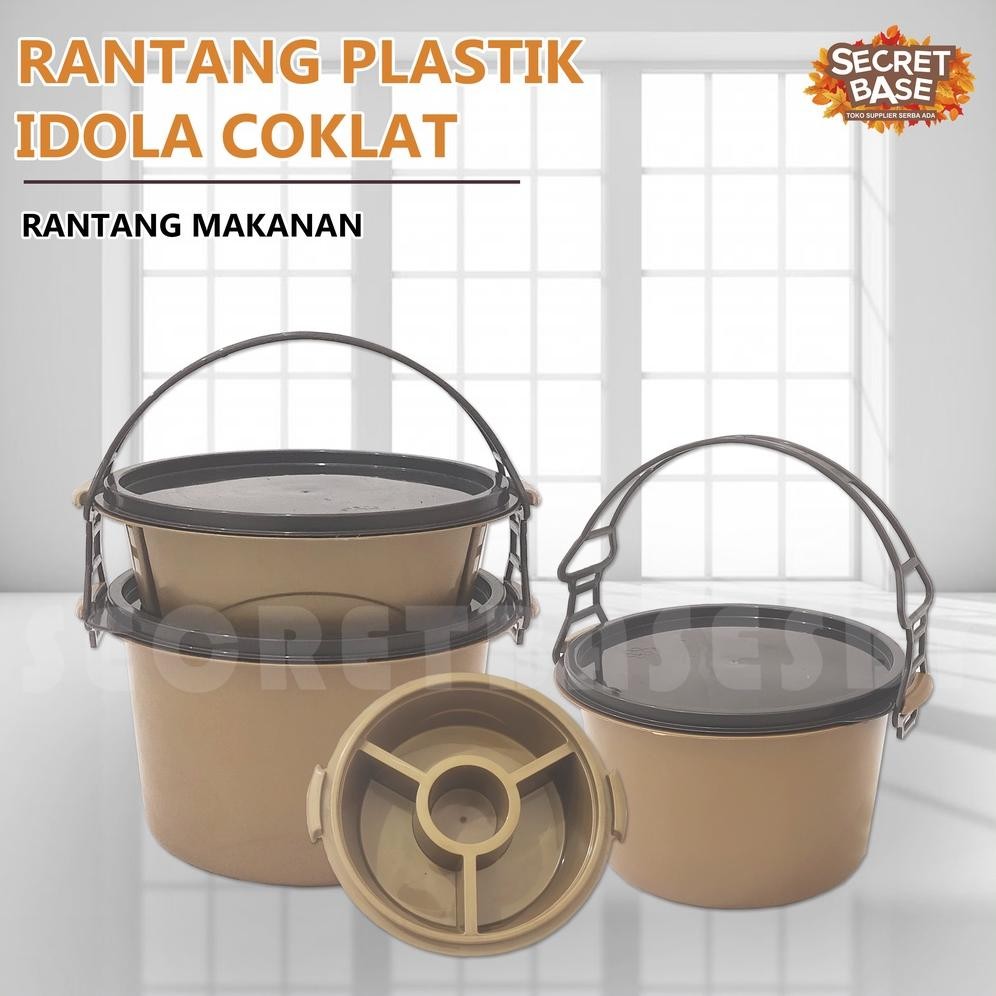 Rantang Hajatan Bulat - Wadah Tempat Makanan 2 Susun Plastik Bekal Bontot Piknik Picnic Sekat Handle