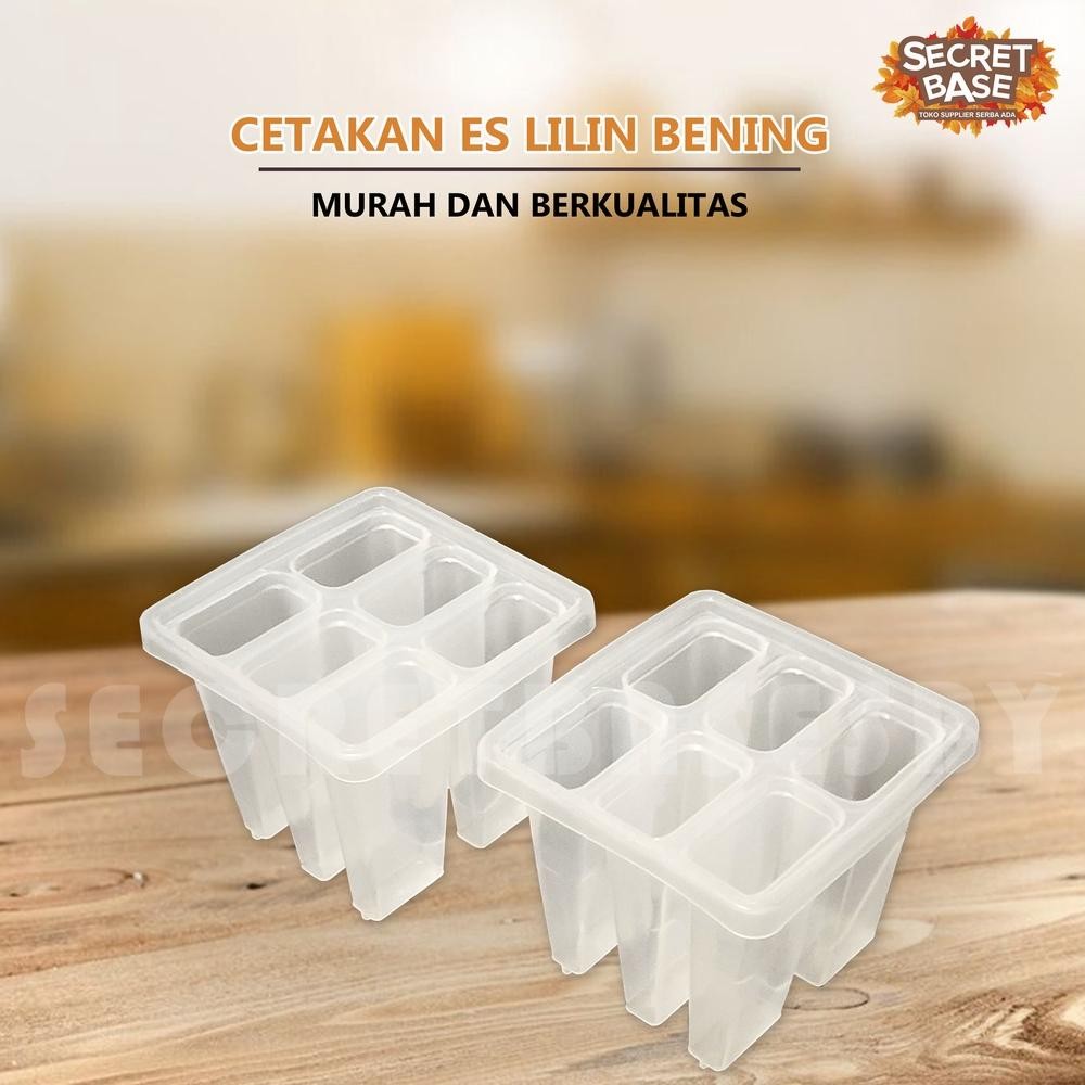 Cetakan Es Lilin - Ice Cream Stick 6 Lubang Es Batu Es Krem Stik Viral