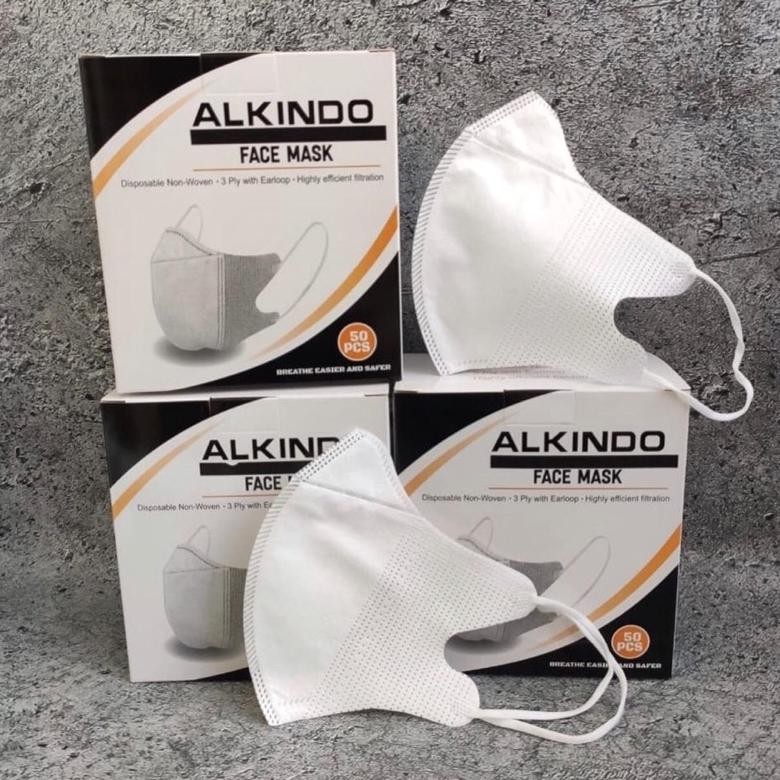 Masker Duckbill Garis Satuan Ecer Putih Hitam Random Ready