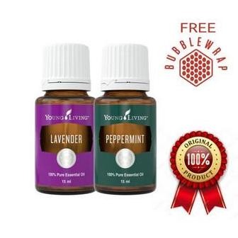 TERMURAH - young living paket duo oil 15ml essential peppermint & lavender 15ml original