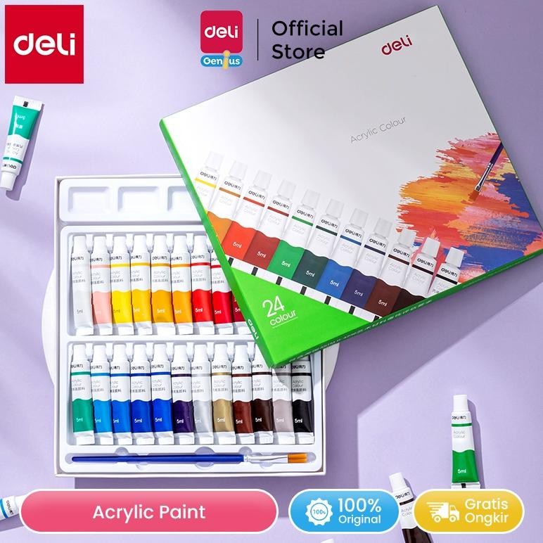 

Deli Acrylic Paint / Cat Akrilik Anak 24/36 Warna Dapat Ditulis di Kain Tanah Liat 73912 73915