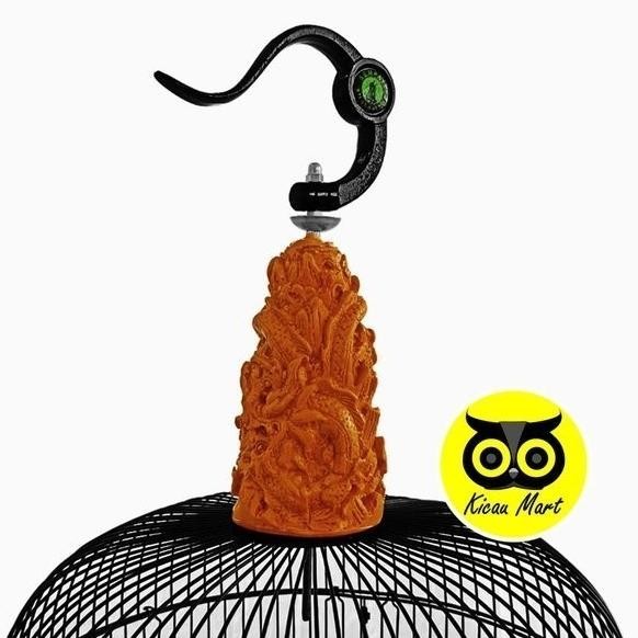 KICAU MART Pion Sangkar Kandang Burung Klasik Ukir Gold Naga Aksesoris Gantungan Sangkar Burung Love