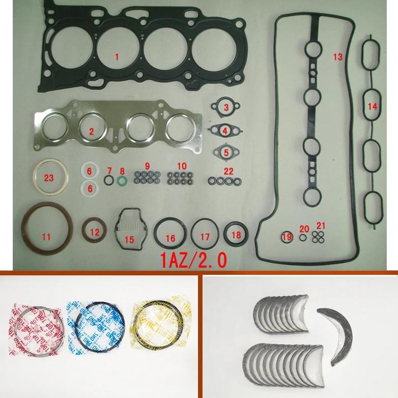 1Az 1Azfe 1Az-Fe Engine Full Gasket Set Kit Connecting Rod Bearing Piston Ring For Toyota Rav 4 Cari