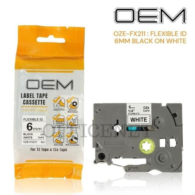

Oem Label Tape Flexible Laminated 6Mm X 8M For Use On Ptouch Brother New Stok