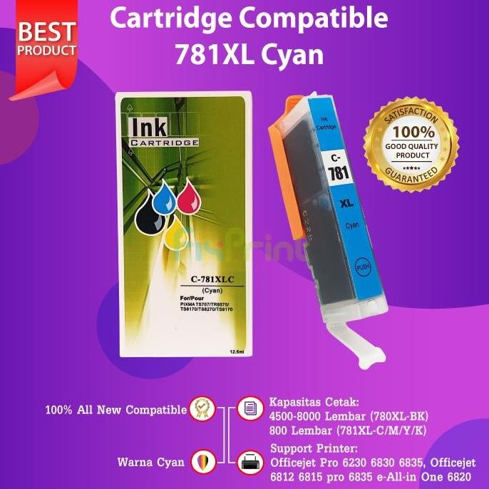 Compatible Tinta 780 781 Pgi-780Xl Cli-781Xl Black Color Chip New Stok