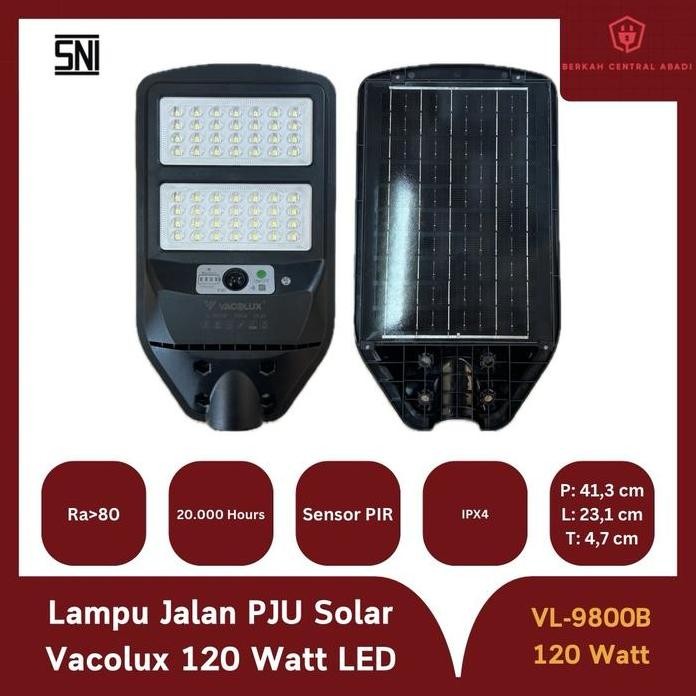 Lampu Jalan Pju Solar Vacolux 120 Watt Led Tenaga Surya Sni Vl9800B