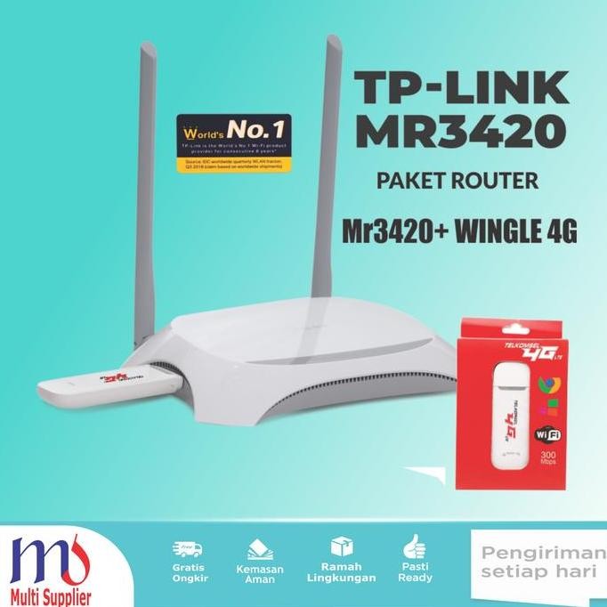 Paket Hotspot Tp Link Tl Mr3420 Dan Modem 4G Telkomsel Lte Usb Modem New Stok