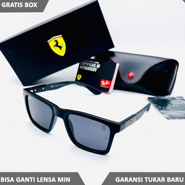 New Kacamata Sangglass Rayban006 Ferarri 8342 Kotak Polarized Uv400 Kacamata Pria Kacmata Wanita Kac
