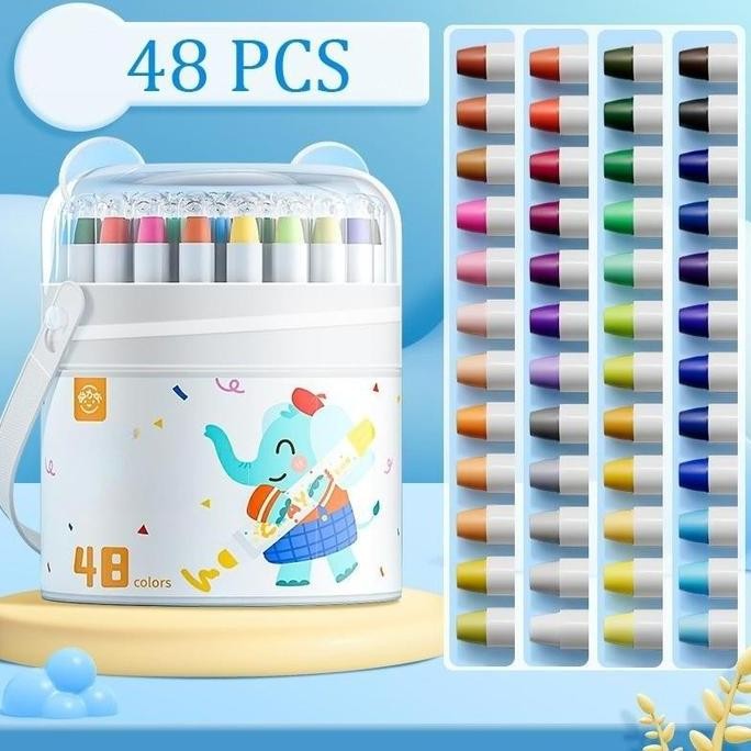 

Crayon Putar Washable 36/48 Color Crayon For Kids Tidak Beracun yang Dapat Dicuci Pastel Minyak Krayon Plastik