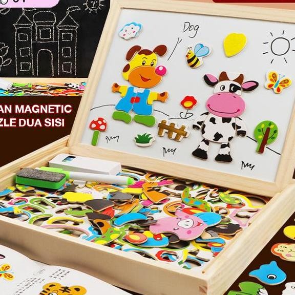 

Tatajoy Educational Magnetic Puzzle Board 100 Pcs Mainan Papan Tulis Anak Mainan Bayi Kreatif Mainan Edukasi Anak