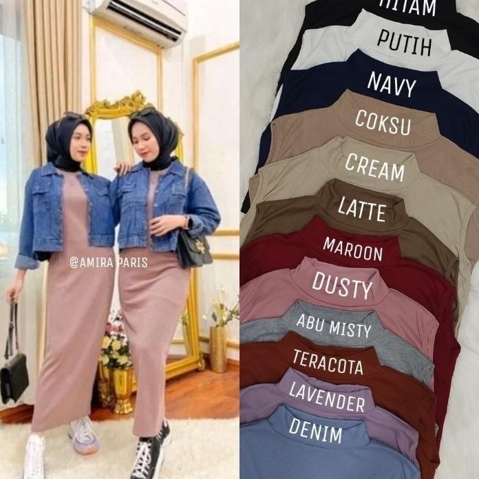 Inner Dress Rajut Span Inner Dress Rajut Tanpa Lengan Cod