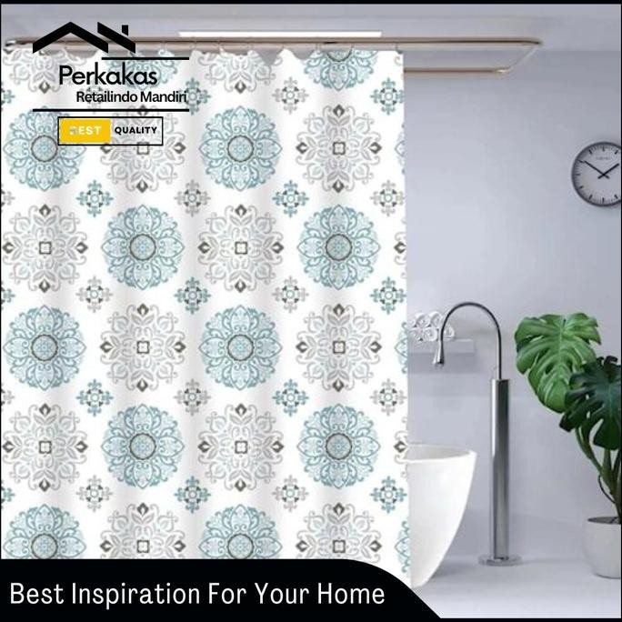 Shower Curtain 200 X 200 Cm Tirai Hordeng Kamar Mandi Anti Air