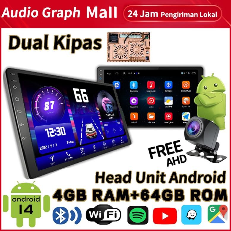 Dual Kipas4G+64G IPS Screen Head Unit 7/9/10 Inch Car Android 14 Navigasi Untuk TOYOTA Daihatsu Mits