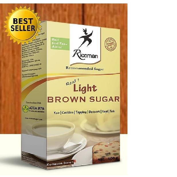 

Light Brown Sugar Ricoman Kemasan 500 Gram SV