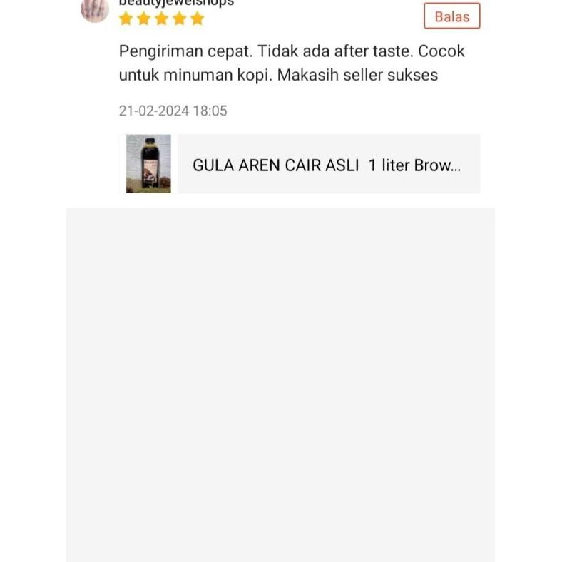 

GULA AREN CAIR 1 liter Brown sugar 100% SV
