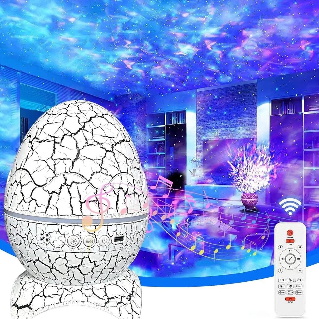 Dinosaur Egg Galaxy Projector - Space Buddy Star Projector Night Light For Kids Adults Bedroom Astro
