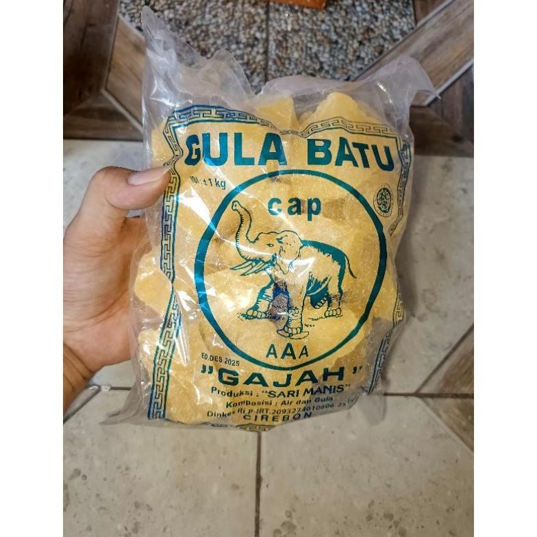 

Gula Batu Kuning - Cap Gajah - Khas Cirebon Kemasan 1 KG SV13