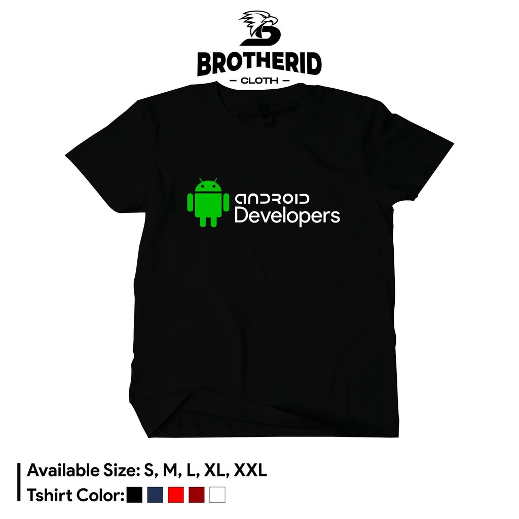 Promo Kaos Android Developers Developer Baju It Programmer Geek Combed 30S