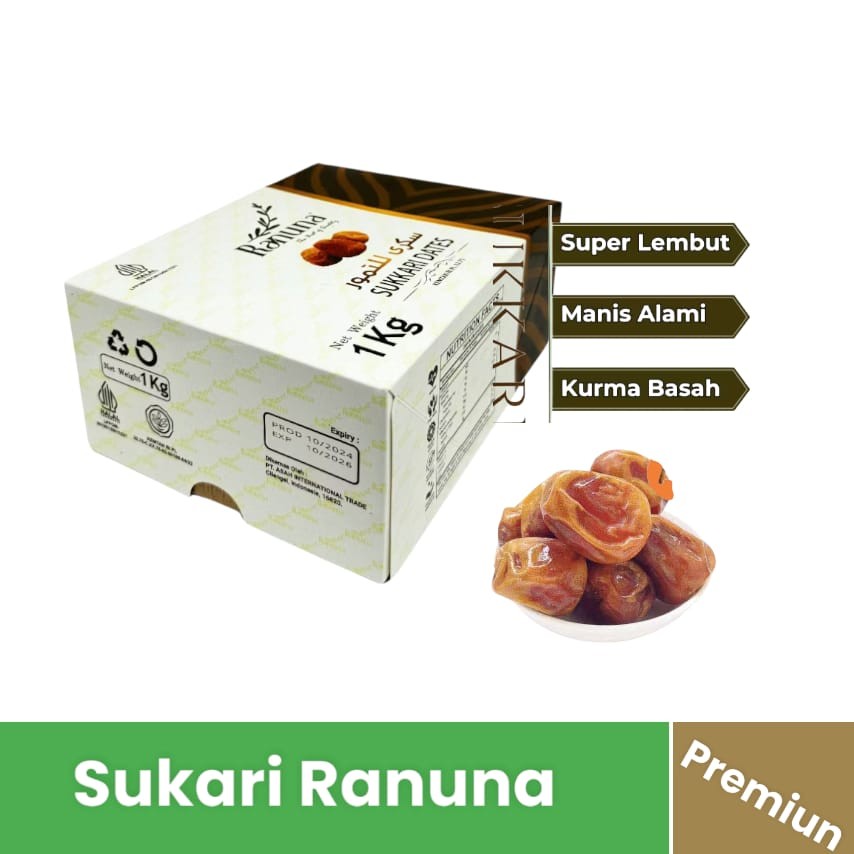 

Kurma Sukkari 500 Ranuna Premium 500/1 kg korma segar daging empuk/Kurma exp 2026