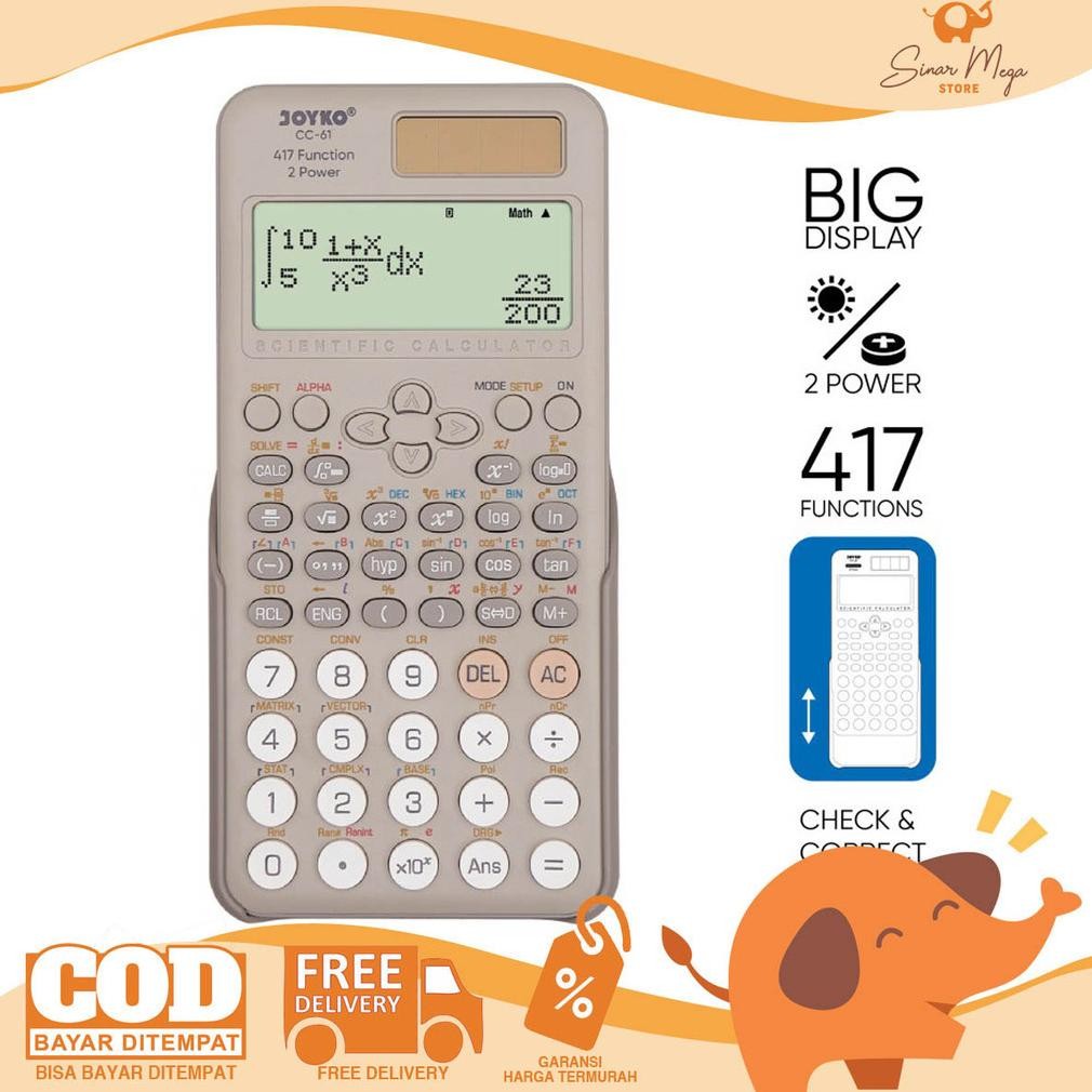 

Joyko Calculator CC-61 Scientific 417 Functions / Kalkulator Ilmiah