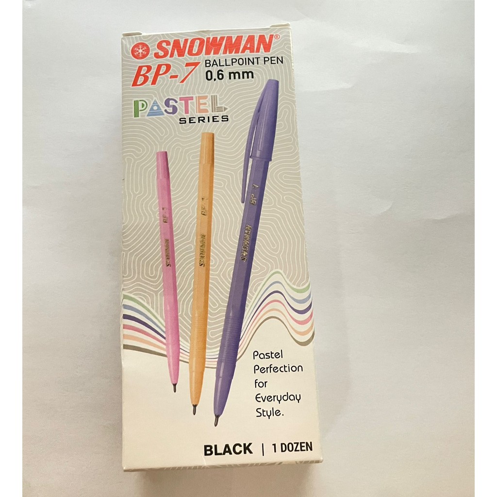

PULPEN / BALLPOINT / PEN SNOWMAN 0.6mm BP 7 PASTEL (12 pcs)