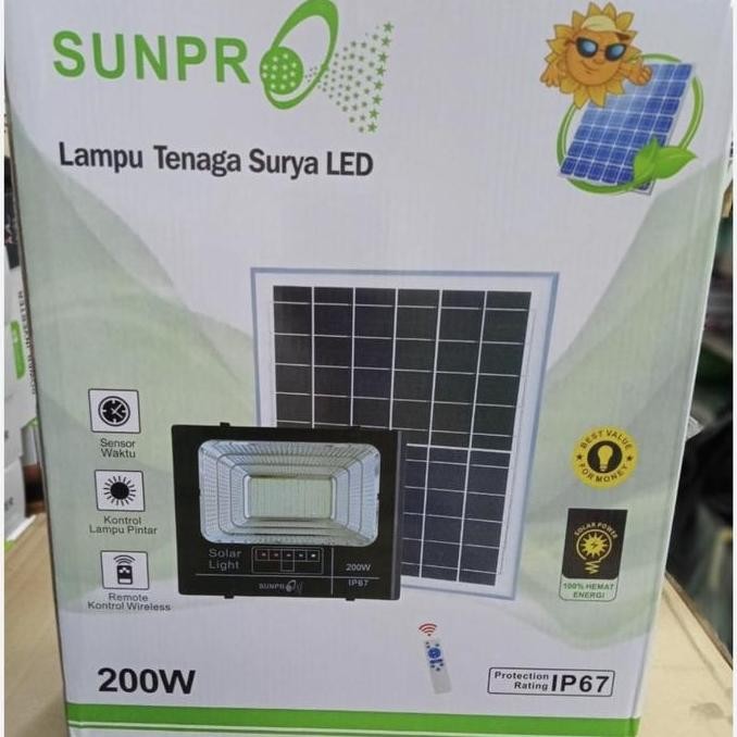 SUNPRO S-200 Solar Light 200Watt Lampu Sorot Led Tenaga Surya Original