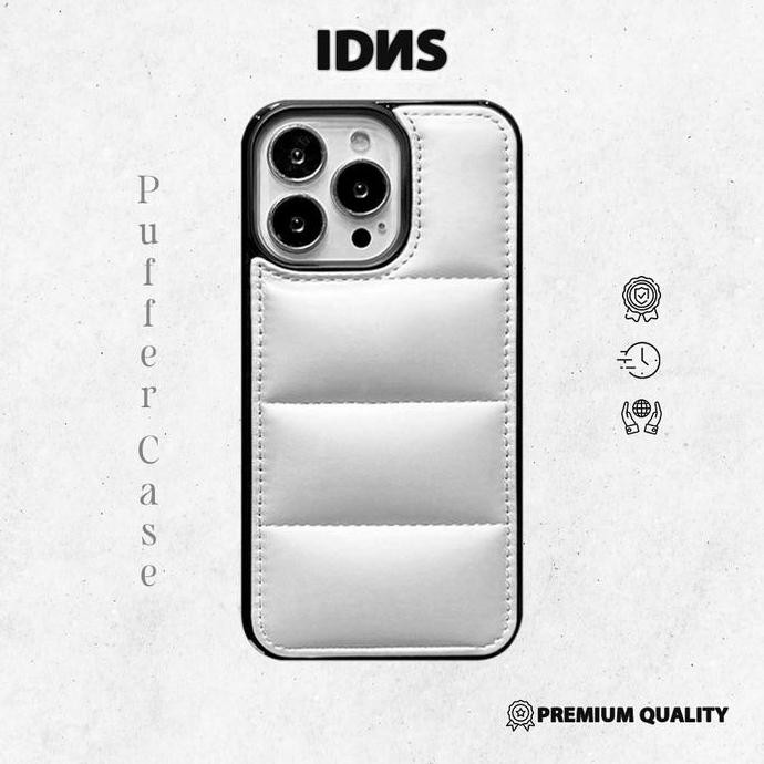 TERBARU - IDNS Casing Bantal Iphone Full White / Pillow Case / Puffer case Iphone / Casing Puffer / 