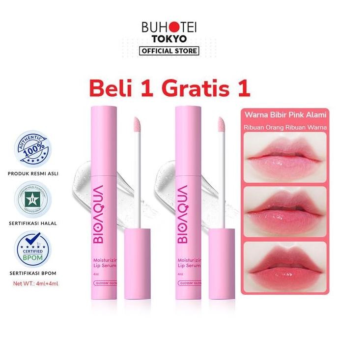 Lip Serum : Beli 1 Gratis 1BUHOTEI BIOAQUA Lip Serum Warna Bibir Pink Alami Ribuan Orang Ribuan Warn