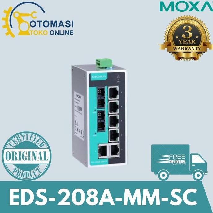 Moxa Unmanaged Ethernet Switch Eds-208A-Mm-Sc New Stok