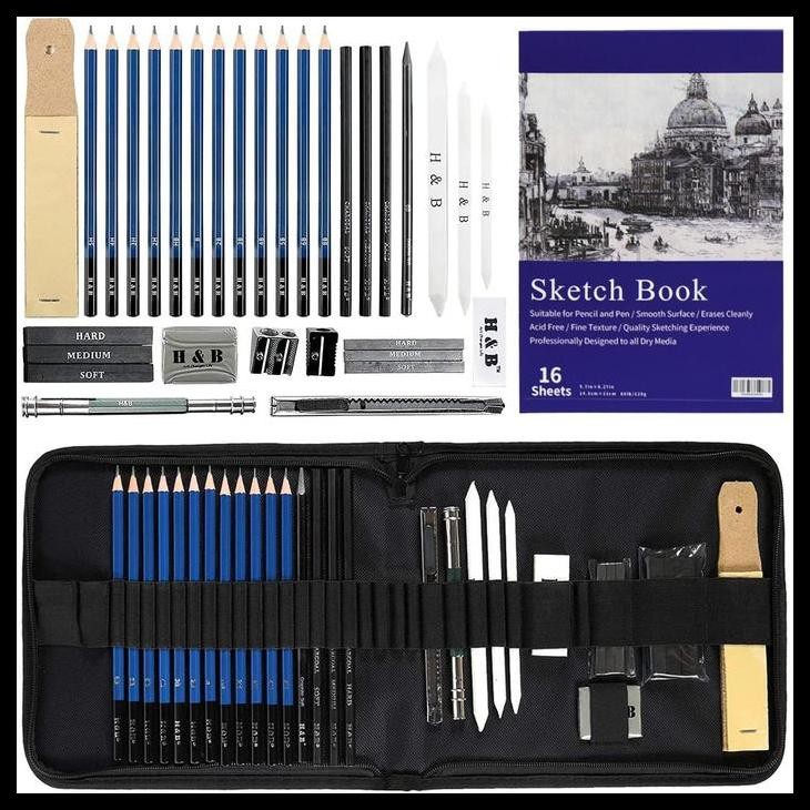 

Set Kuas Lukis, 33 Buah Set Peralatan Lengkap Dapat Dilipat Untuk Sketsa Dan Melukis Kerajinan Tangan, Perlengkapan Belajar Melukis Best Quality