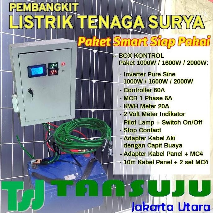 ready Paket Kontrol PLTS Siap Pakai Controller Inverter 1000W 1600W 2000W