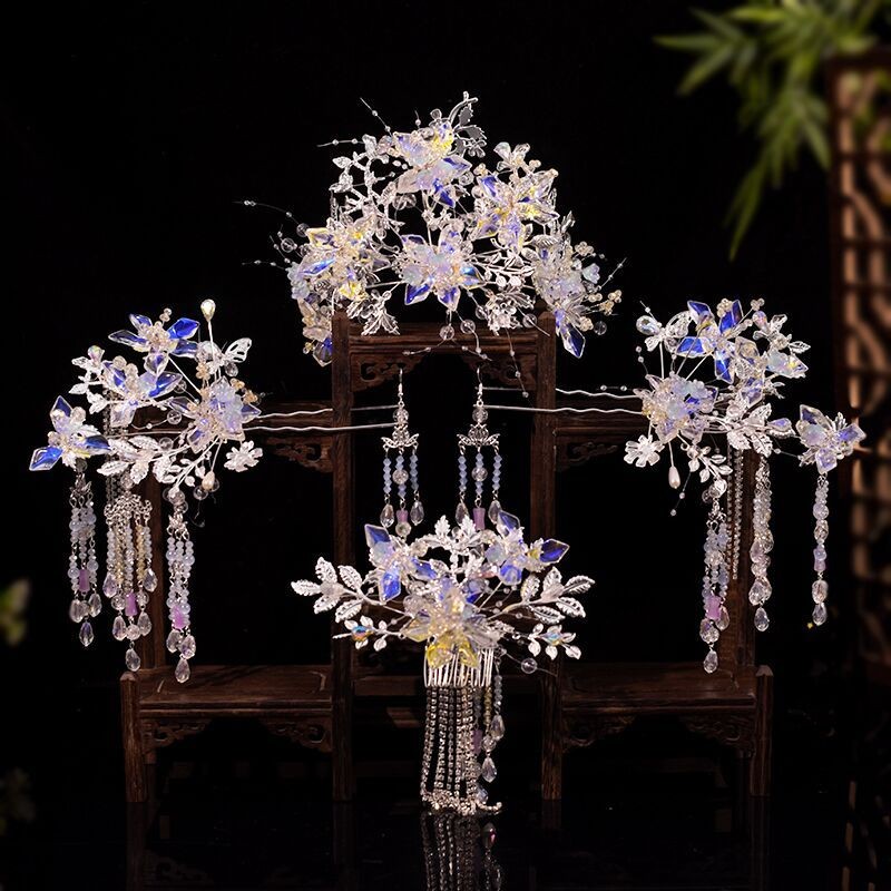 Holy Girl Crown Chinese Style Light Color Hairband Ancient Costume Hanfu Xiuhe Accessories