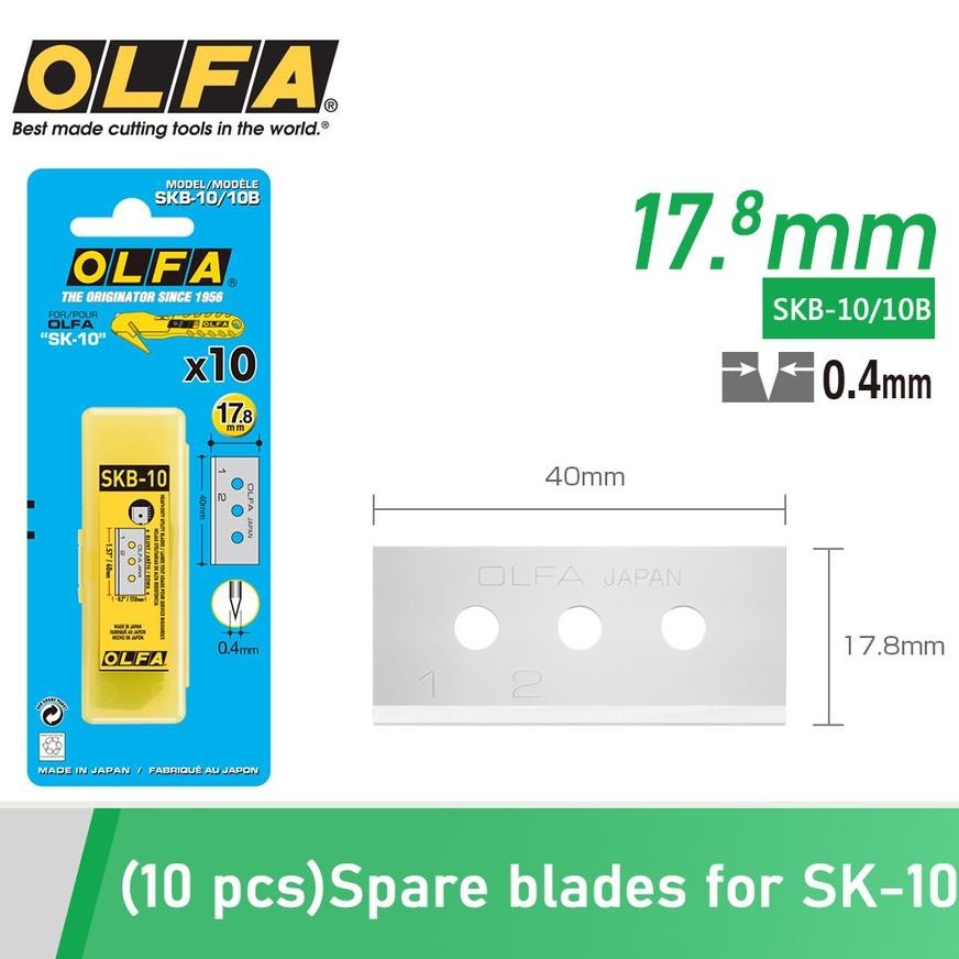 

JH8 OLFA SKB-10 Refill Pisau Cutter SKB-10/10B (10pcs/pack) Spare Blade For SK-10