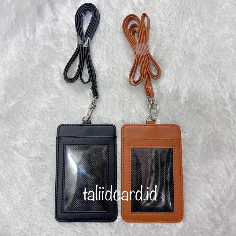 

JH8 TEMPAT ID CARD KULIT 2 KARTU SET NAMETAG KULIT SET PREMIUM
