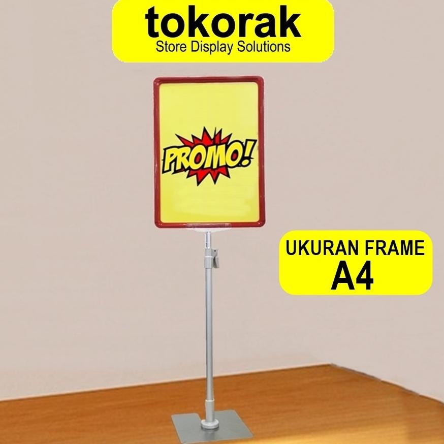 

JH8 DISPLAY HARGA FRAME A4 LABEL PROMO PLAT STANDING POP UP FRAME A4 STAND ADJUSTABLE