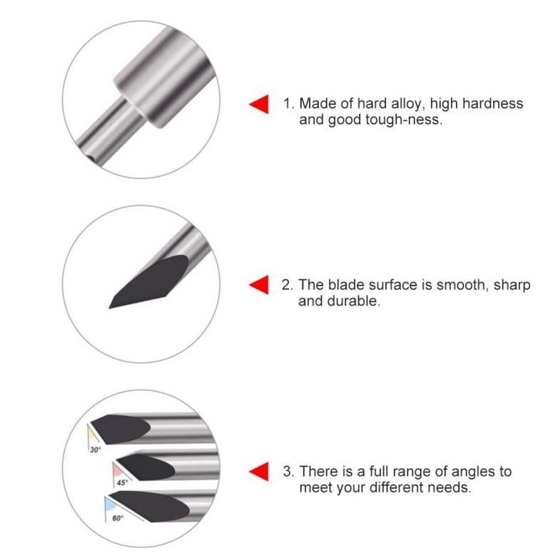 

JH8 50pcs/Set Mata Pisau Cutting 30/45/60 Derajat Mata Pisau Roland Blade Roland Cutting Plotter Vinyl Cutter Blade