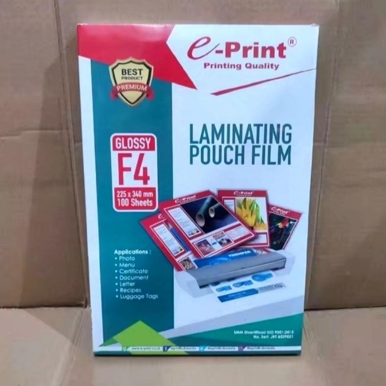

JH8 1 Pak Plastik Laminating A4 / F4 Isi 100 Lembar EPRINT ( Packing Aman )