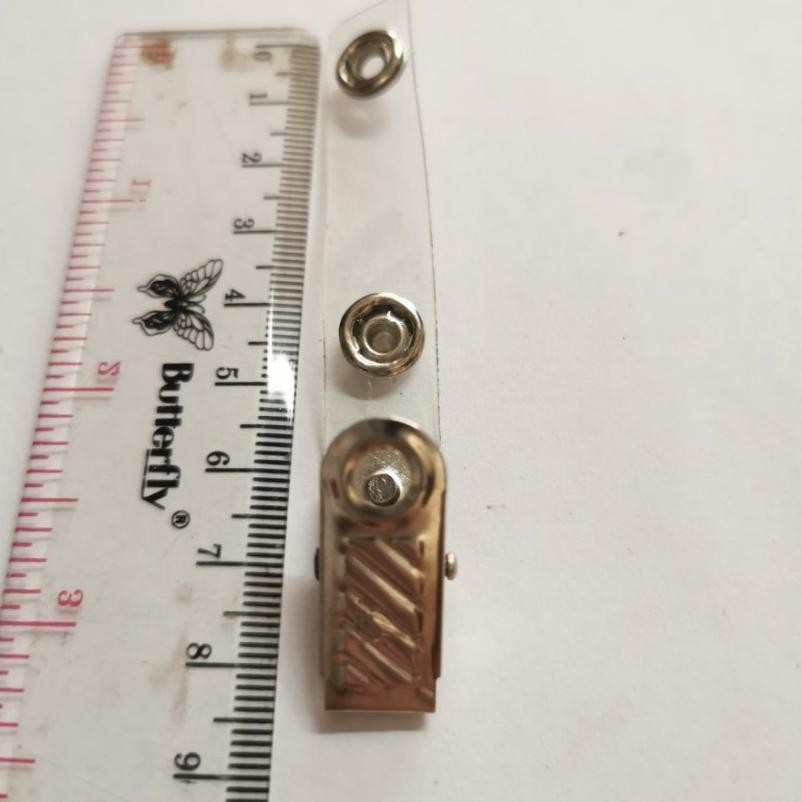 

JH8 [100 pcs] jepit garis id card / jepitan name tag nikel / sambungan name tag / ID card