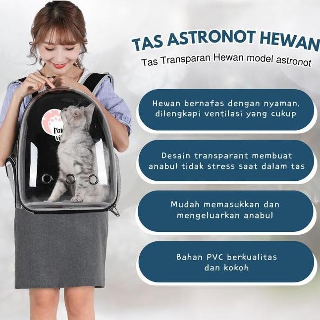 Tas Astronot Kucing Anjing Tas Transparan Pet Cargo