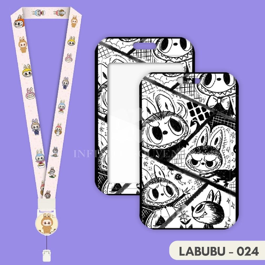 

JH8 (N017) ID Card Holder Tali Yoyo Labubu / The Monster / Nametag Yoyo / Card Holder Yoyo / Cat / Card Holder Tali Bisa Ditarik