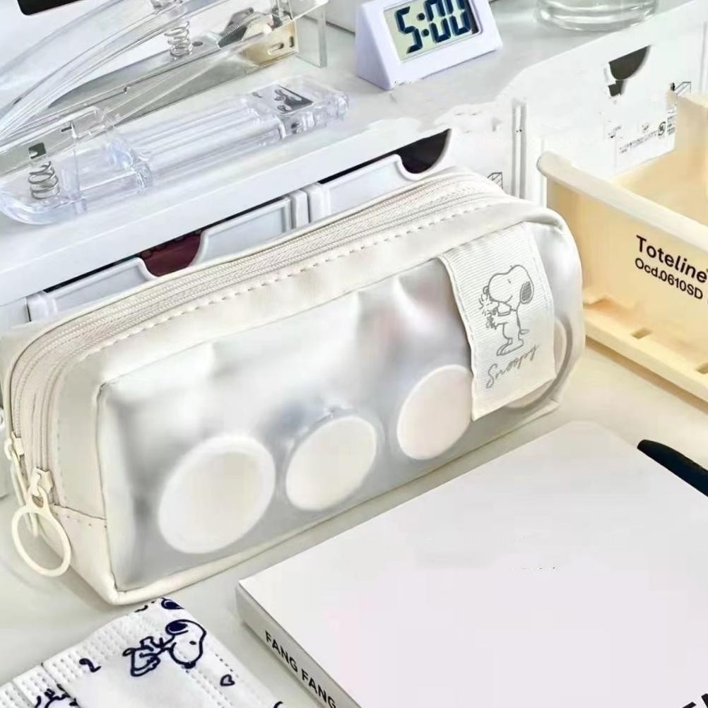

JH8 [CHARMANT] Muji Snoopy lucu tempat pensil kapasitas besar/tas pensil/tas kosmetik/kotak pensil