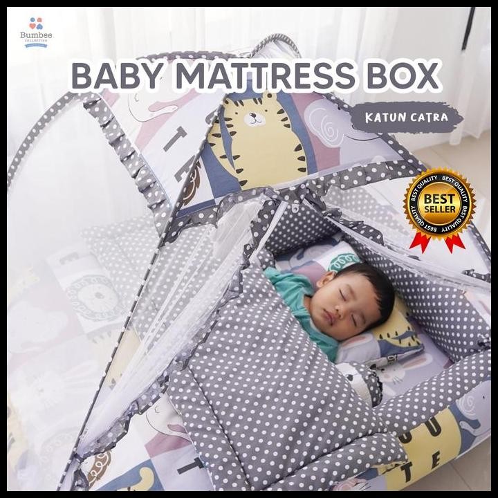 Terbaru Bumbee Collection - Kasur Kotak Bayi + Kelambu Baby Mattress Box Free Cuddle Hug Baby High Q