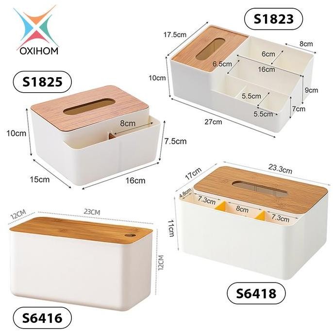 

Oxihom Tempat Tisu Rak Kosmetik Rak Make Up Stationary Rak Dapur Kotak Tissue Kayu Plastik Penyimpanan DS