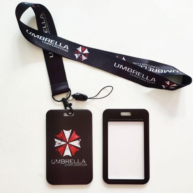 

JH8 ID Card Holder Name Tag Lanyard / Kalung Wadah Kartu Identitas Resident Evil Umbrella Corps Hitam