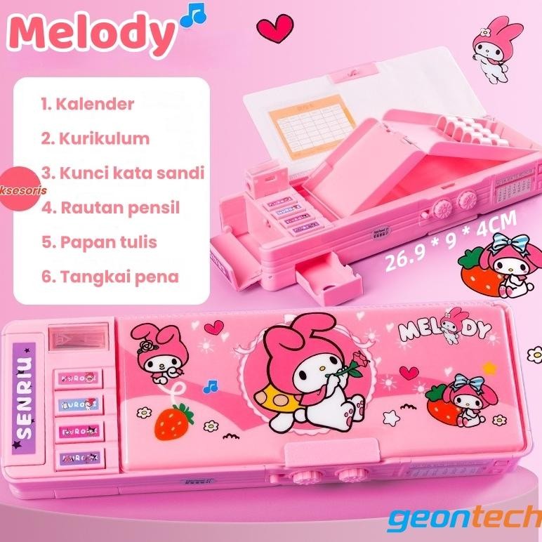 

JH8 KOTAK PENSIL/Bahan Tahan Air Kuromi Tempat Pensil Password /Multifungsi Lapis Ganda Berkapasitas Besar Lucu- Termasuk Rautan Pensil Kotak Alat Tulis