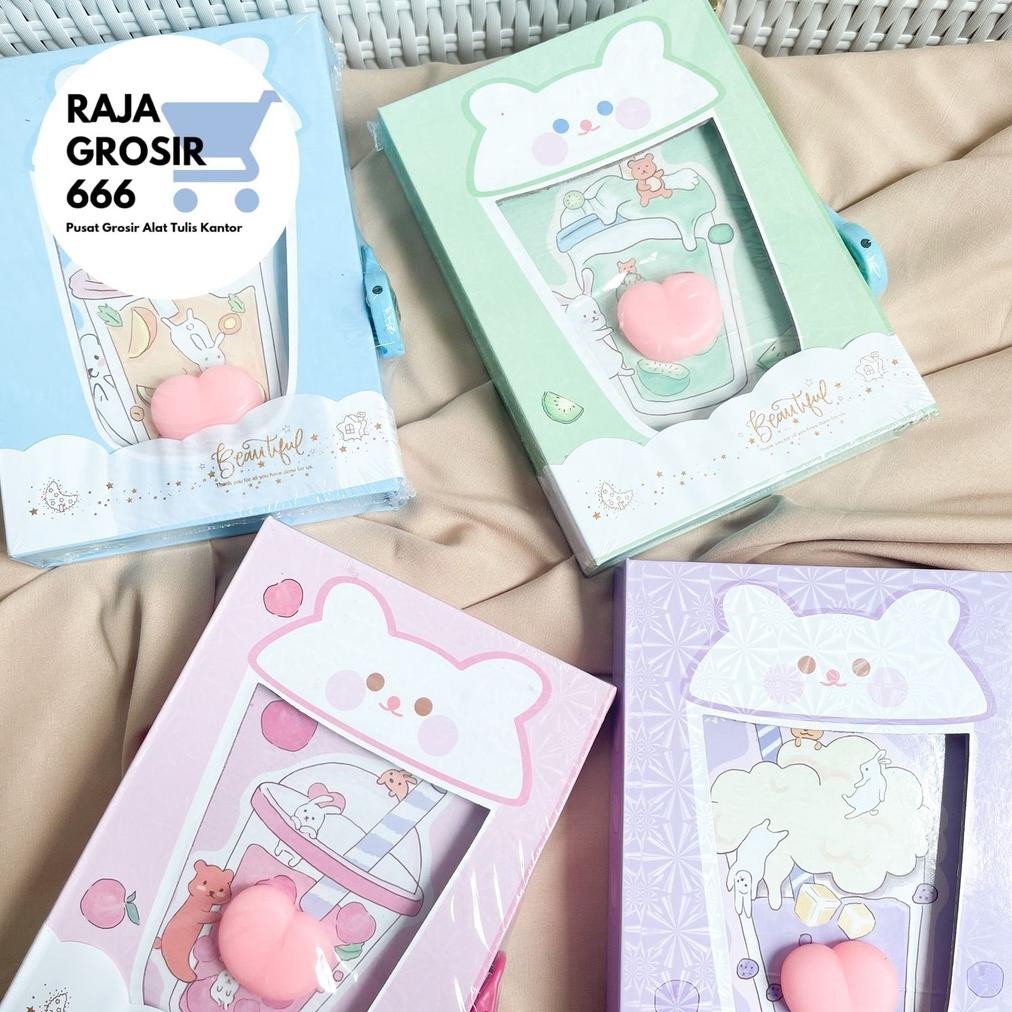 

JH8 Buku gembok Boba Bubble tea minuman lucu book diary gembok berwarna ukuran A6 dengan kunci gembok IMUT LUCU