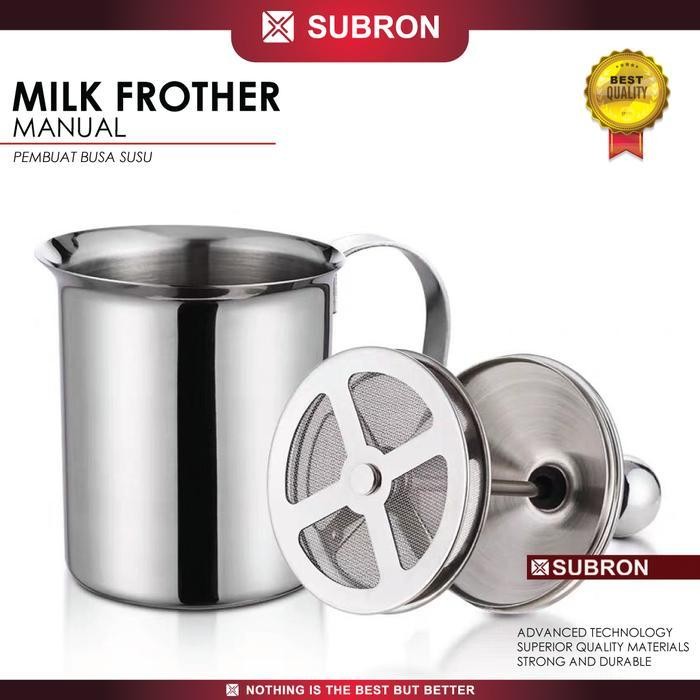 Subron Double Mesh Milk Frother 400Ml 800Ml Foamer Maker Milk Coffee Original Dan Terpercaya